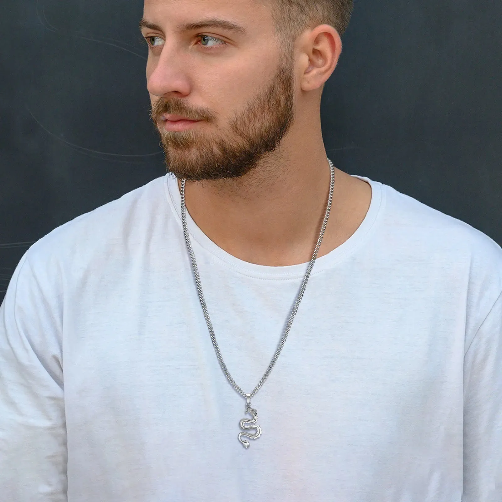 Rock Punk Dragon Necklaces for Men Boys,Traditional 12 Zodiac Signs Pendant