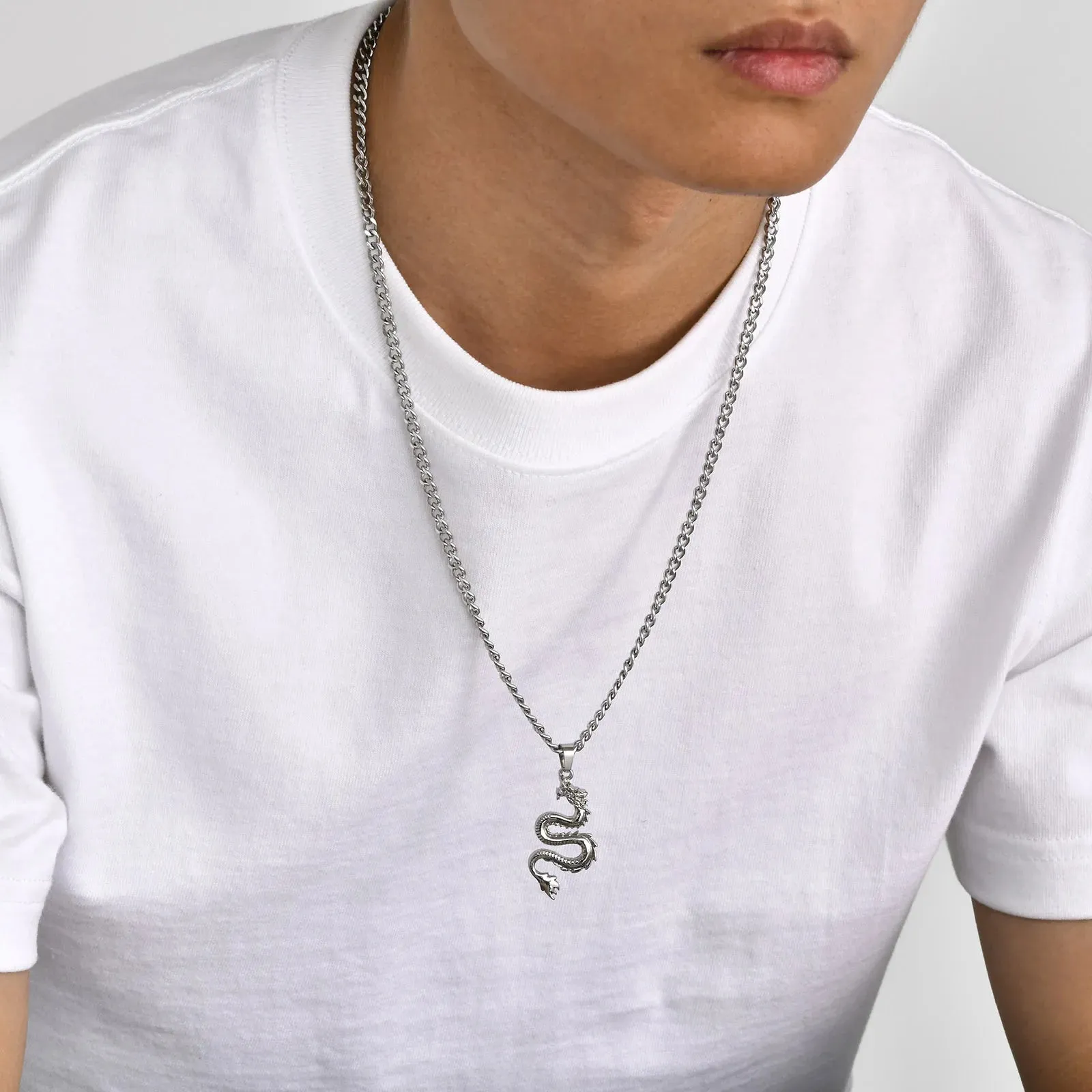 Rock Punk Dragon Necklaces for Men Boys,Traditional 12 Zodiac Signs Pendant