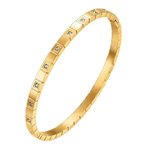 Roman Numeral Slim Bangle – 18K Gold