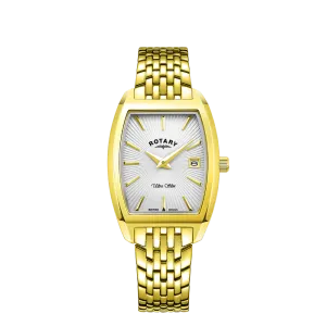 Rotary Ladies Gold Plated Ultra Slim Tonneau Watch