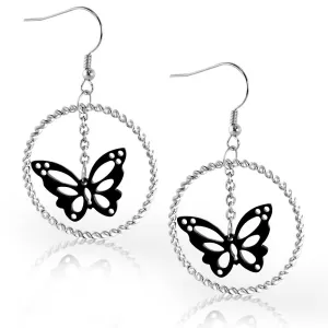 Round Butterfly Earrings