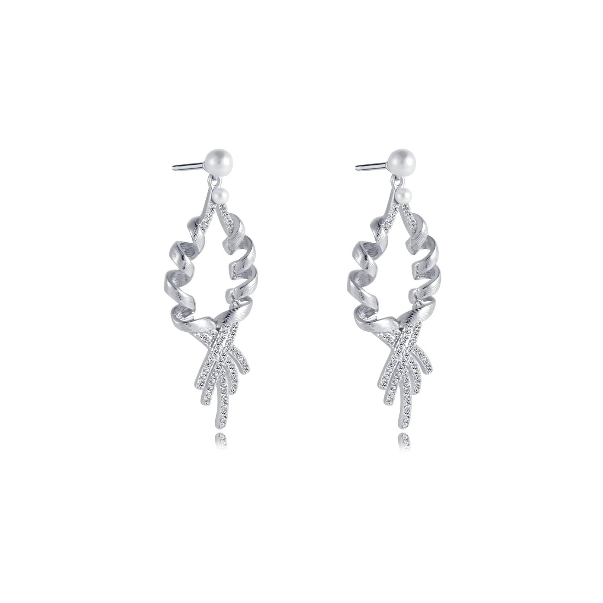 Royal Silver Twisted Dangle Earrings