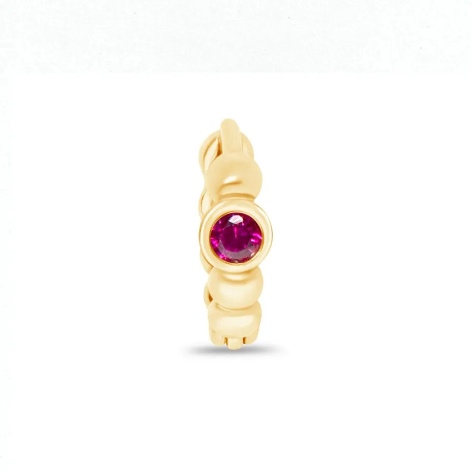 Ruby Beaded Hoop