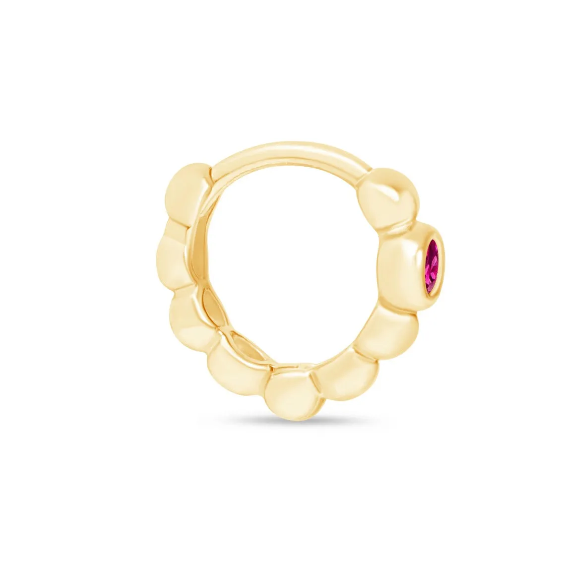 Ruby Beaded Hoop