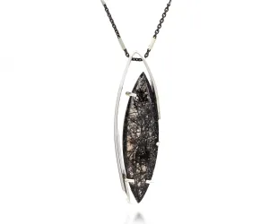 Rutilated Quartz Marquise Offset Necklace