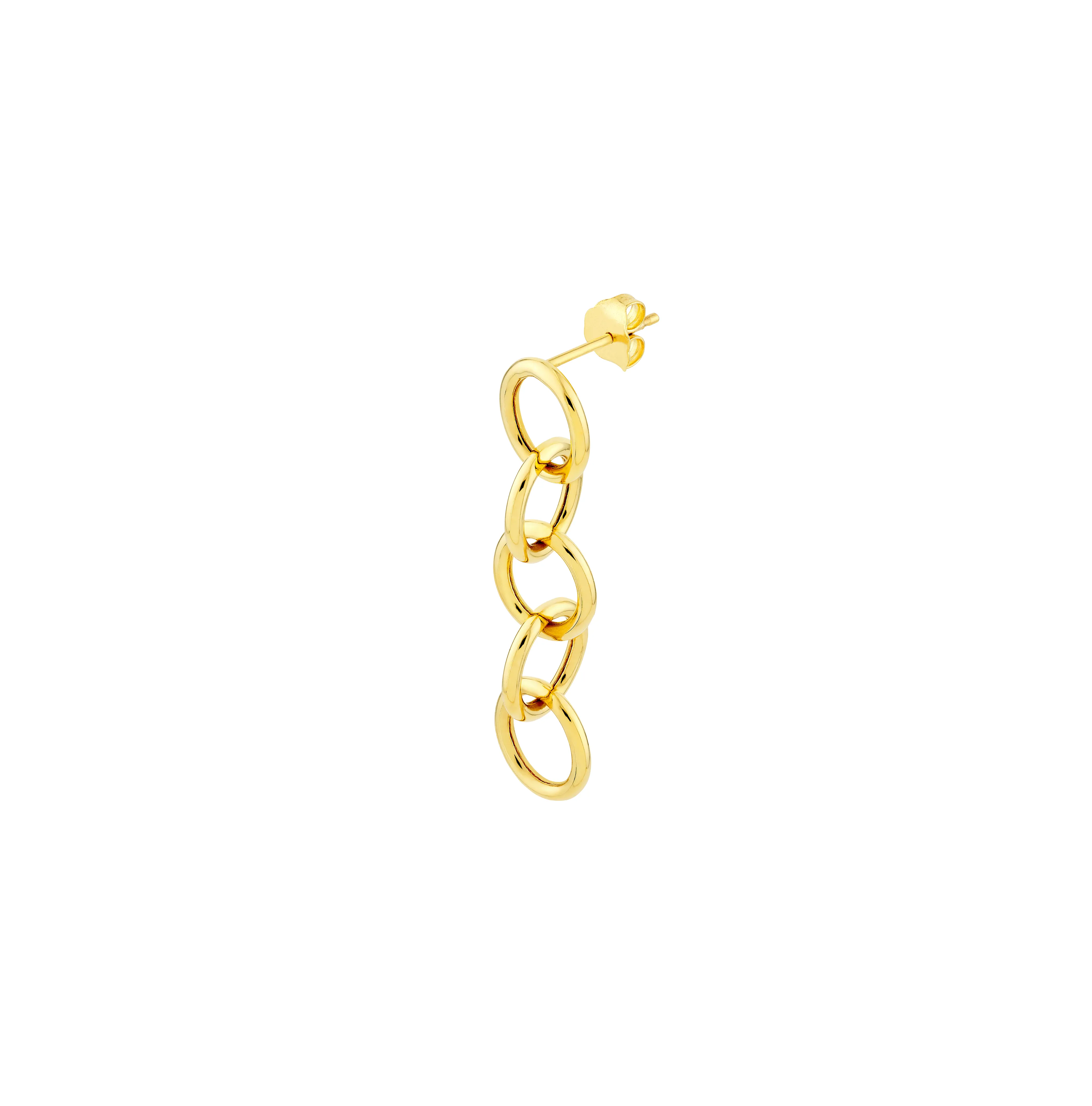 Sabel Collection Yellow Gold Circle Link Dangle Earrings