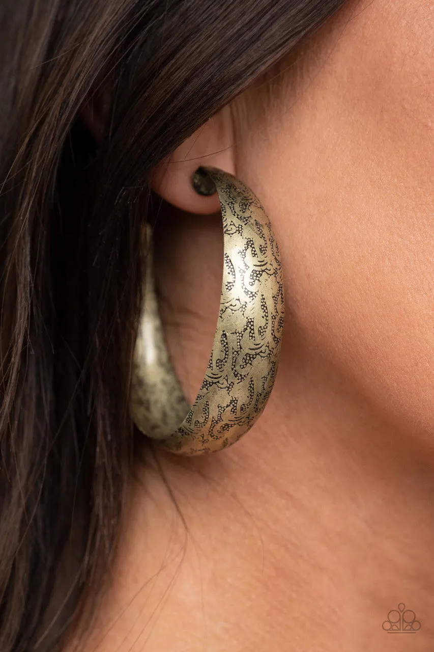 Sahara Sandstorm Brass Paparazzi Earrings