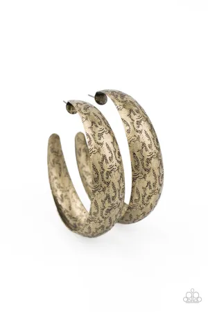 Sahara Sandstorm Brass Paparazzi Earrings