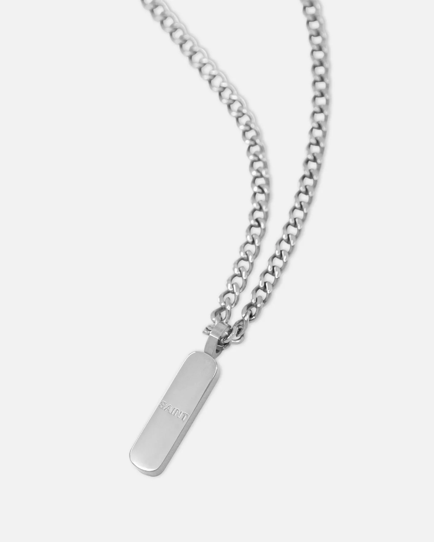 Saint Morta Bar Totem Pendant Chain White Gold