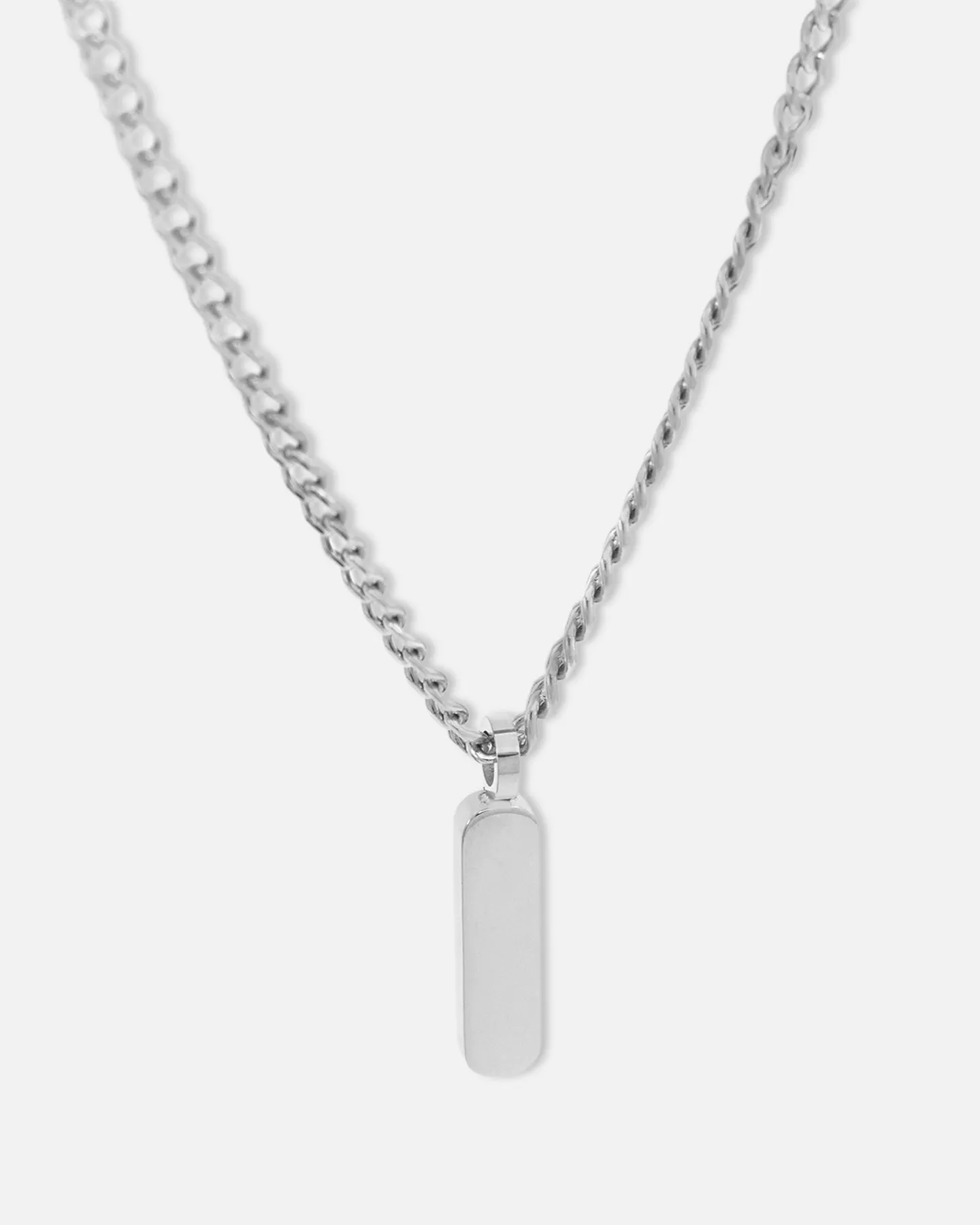 Saint Morta Bar Totem Pendant Chain White Gold