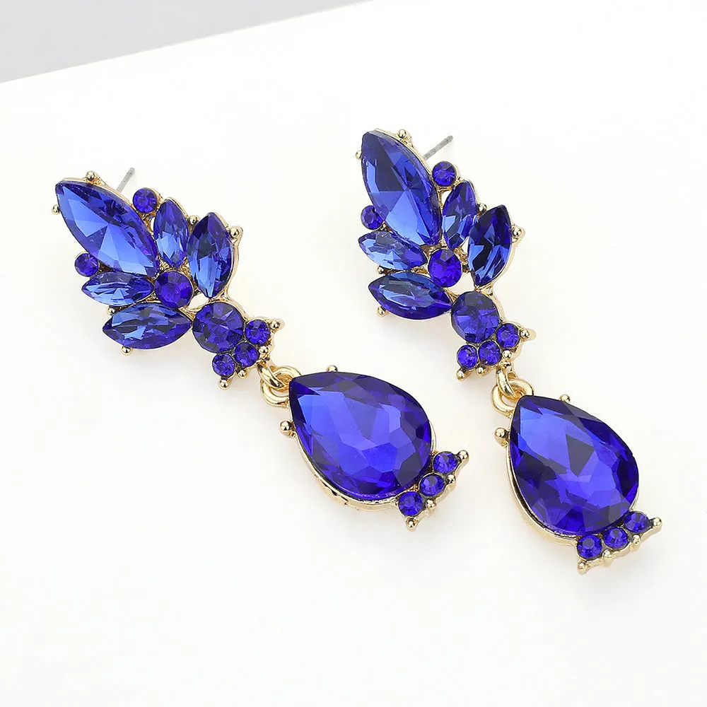 Sapphire Crystal Teardrop Dangle Earrings | 649766