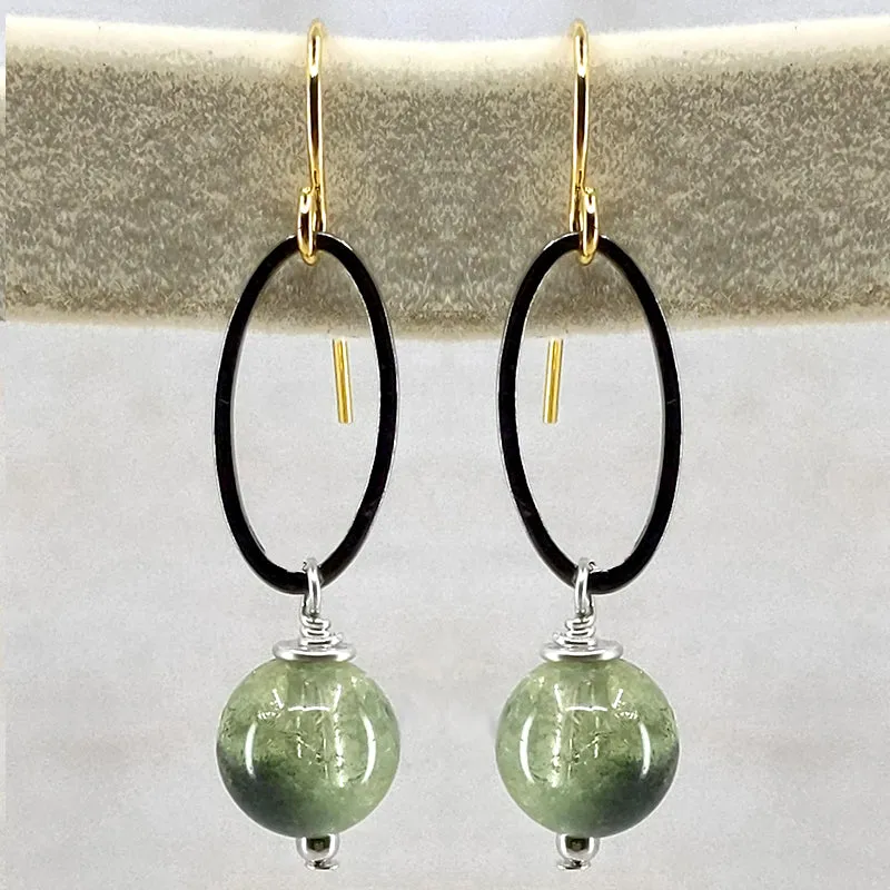 Satellite Earrings, Aventurine