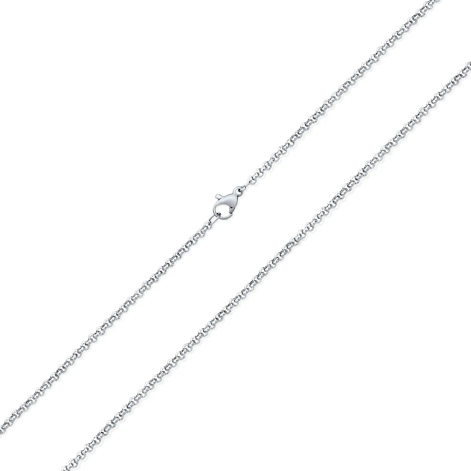 Set of 3 Thin 2.5MM Silver Gold Black Steel Rolo Chain Necklace 16, 18 & 24 Inch