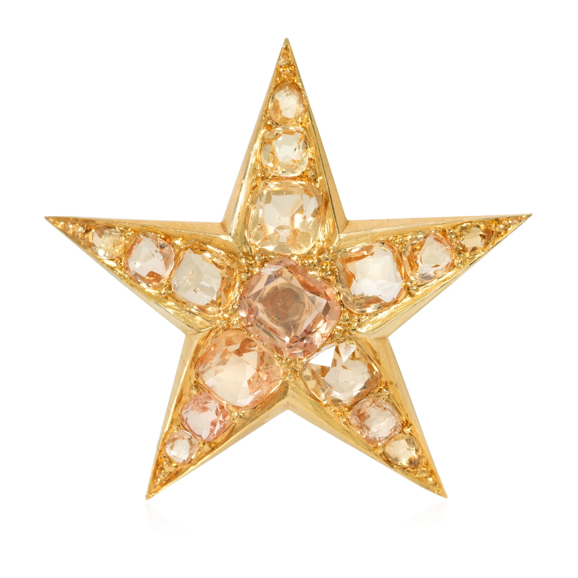 Set of antique topaz star pins