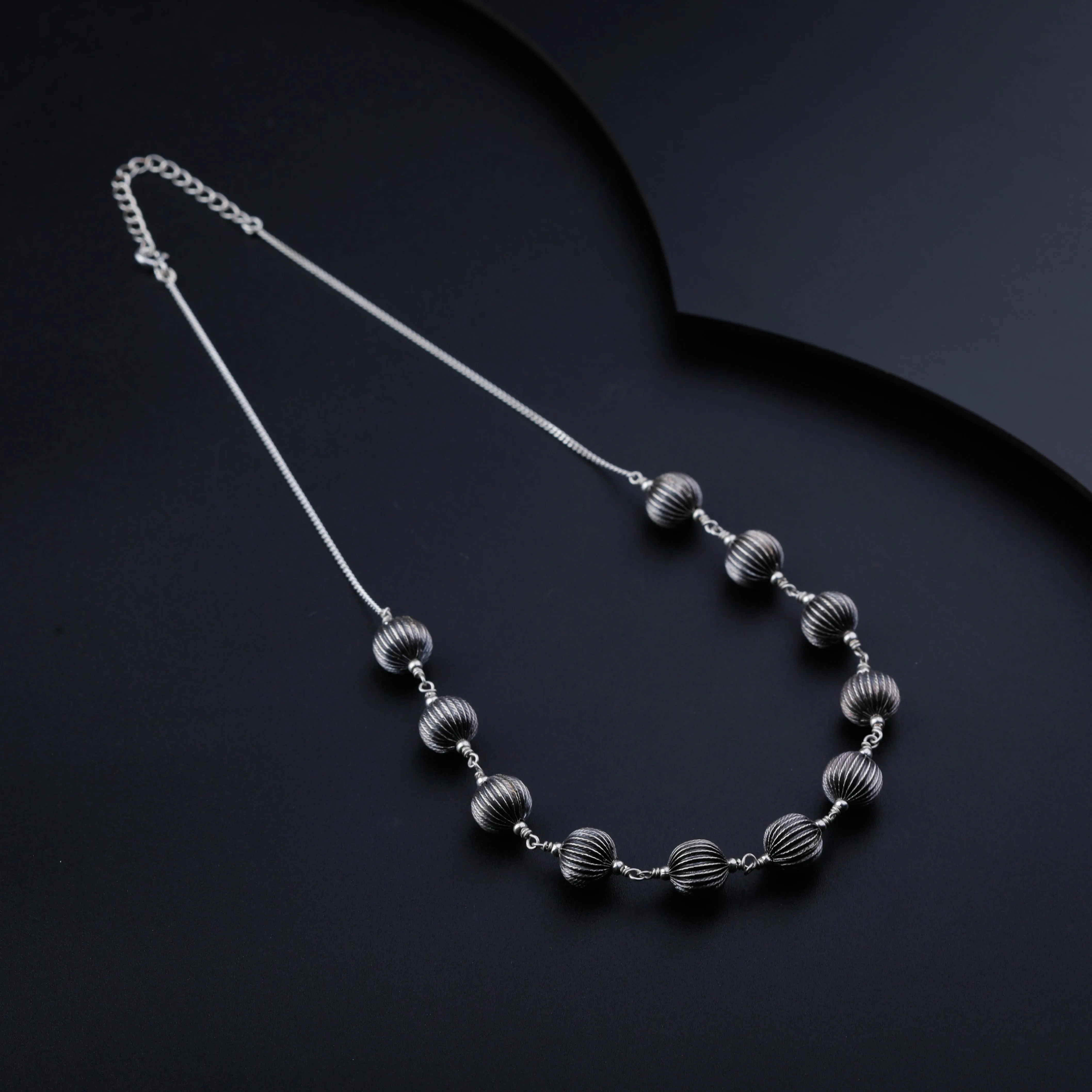 Silver Beads Ganthan with Chain