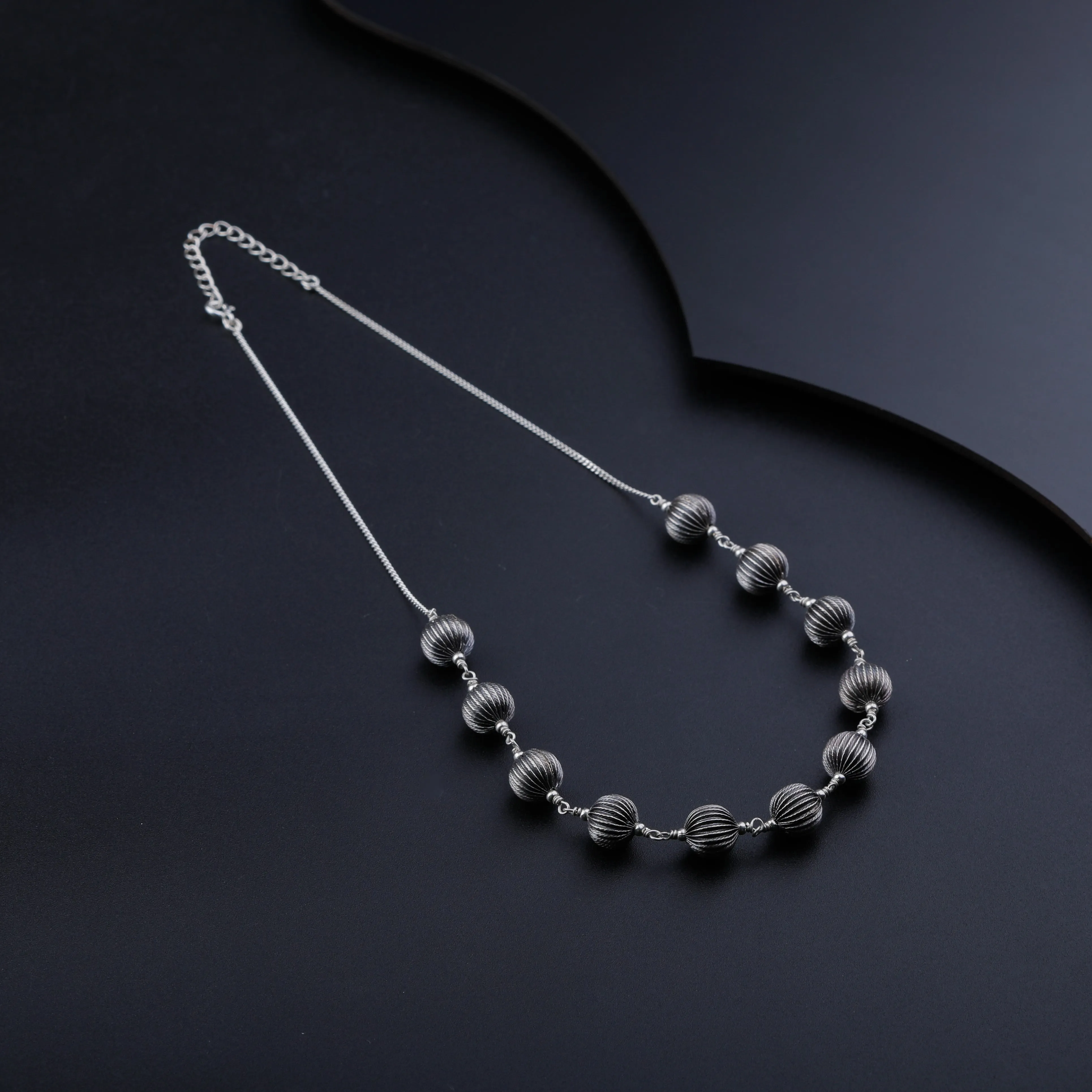 Silver Beads Ganthan with Chain