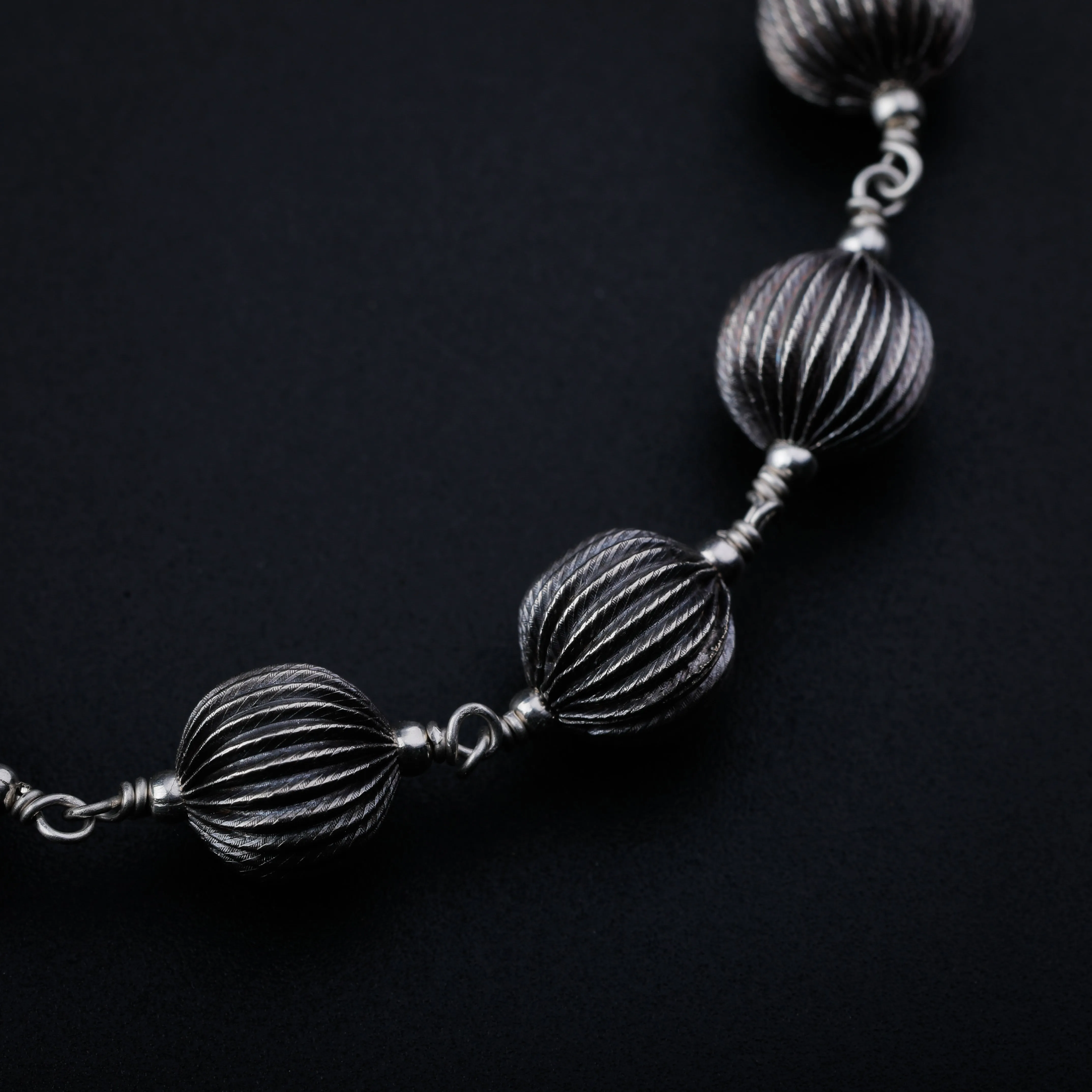 Silver Beads Ganthan with Chain