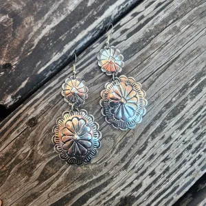 Silver Concho Dangle Earring