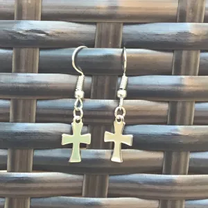 Silver Cross Earring
