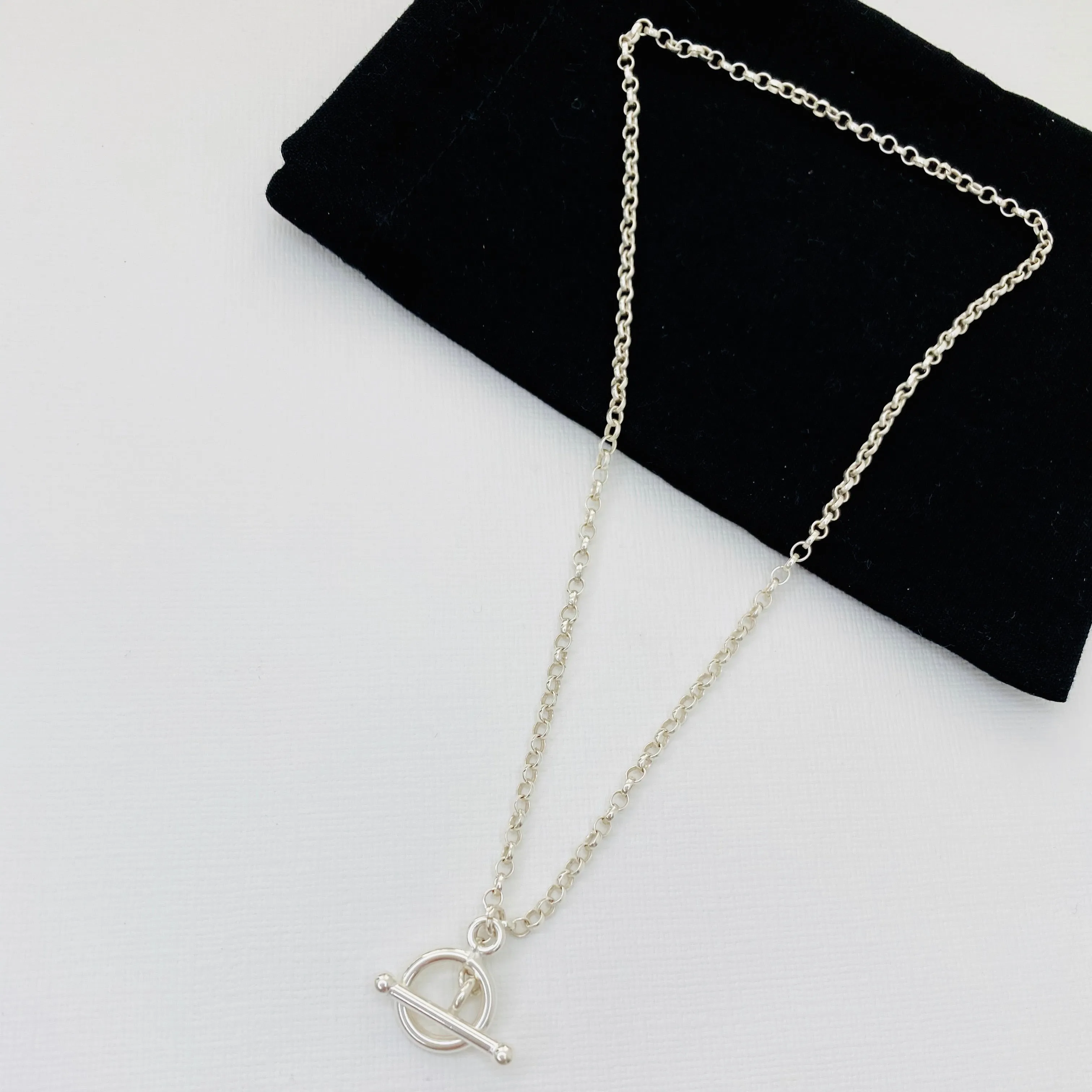 Silver T Bar Necklace