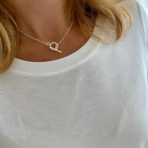 Silver T Bar Necklace