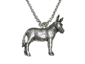 Silver Toned Donkey Pendant Necklace