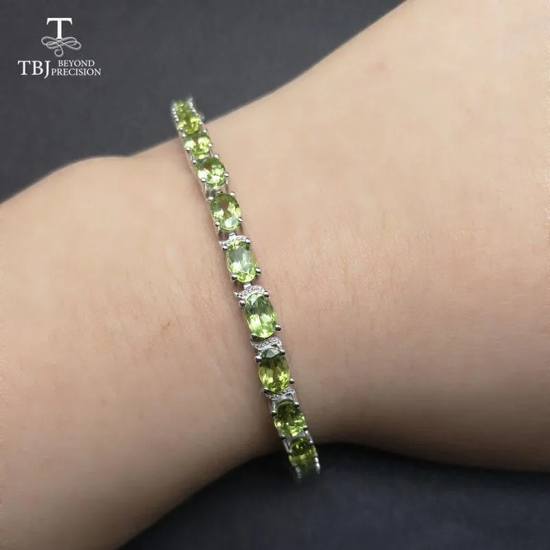 Simple and Classic 12ct Peridot Gemstone Bracelet