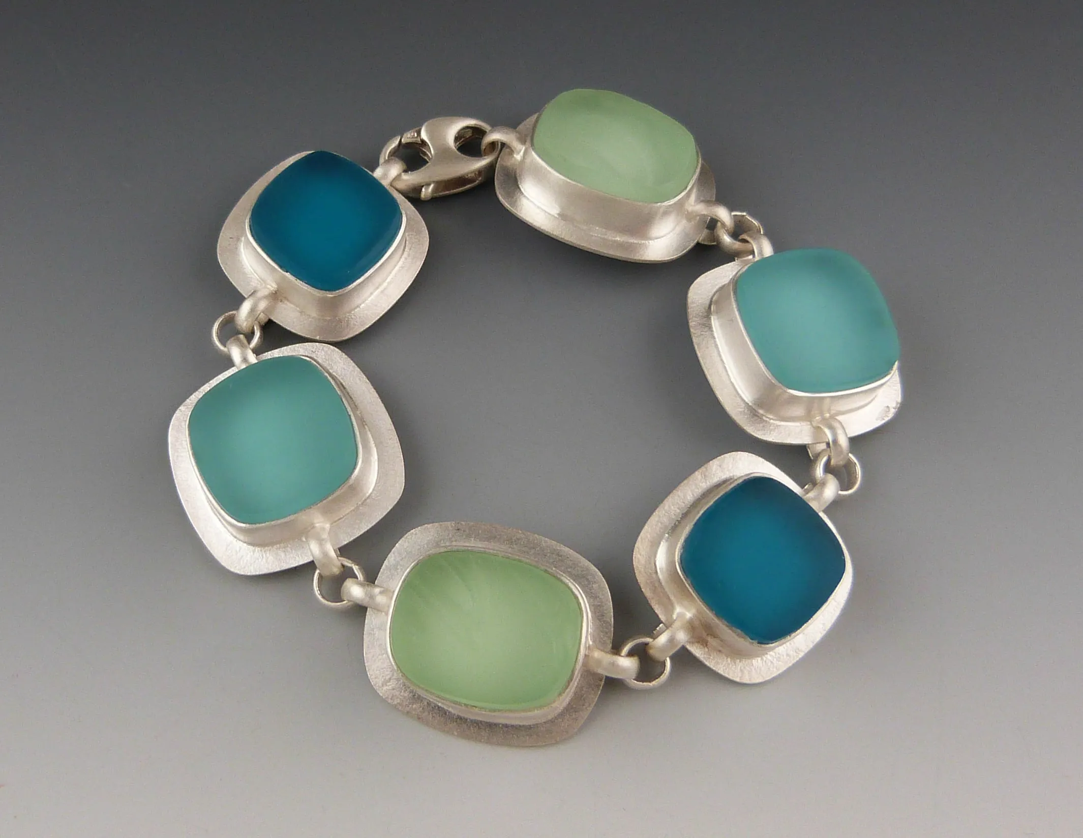 Six Square Bracelet in Ocean Colors