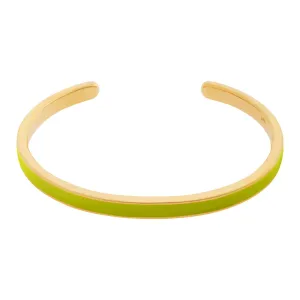 Slim Neon Yellow Enamel Cuff