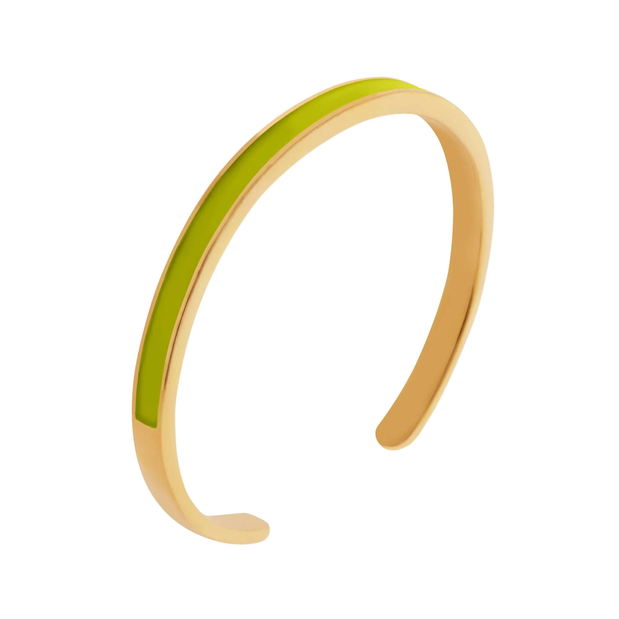 Slim Neon Yellow Enamel Cuff