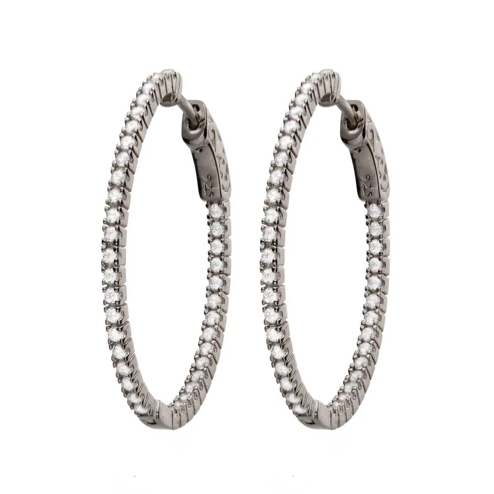 SMALL OVAL HOOPS, BR STERLING SILVER