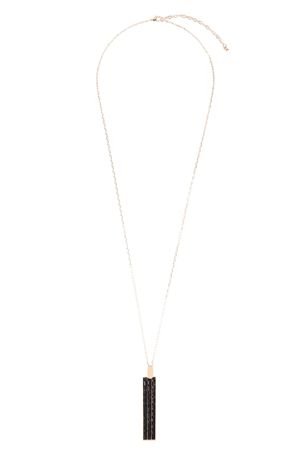 SNAKE SKIN BAR SHAPED PU LEATHER LONG NECKLACE