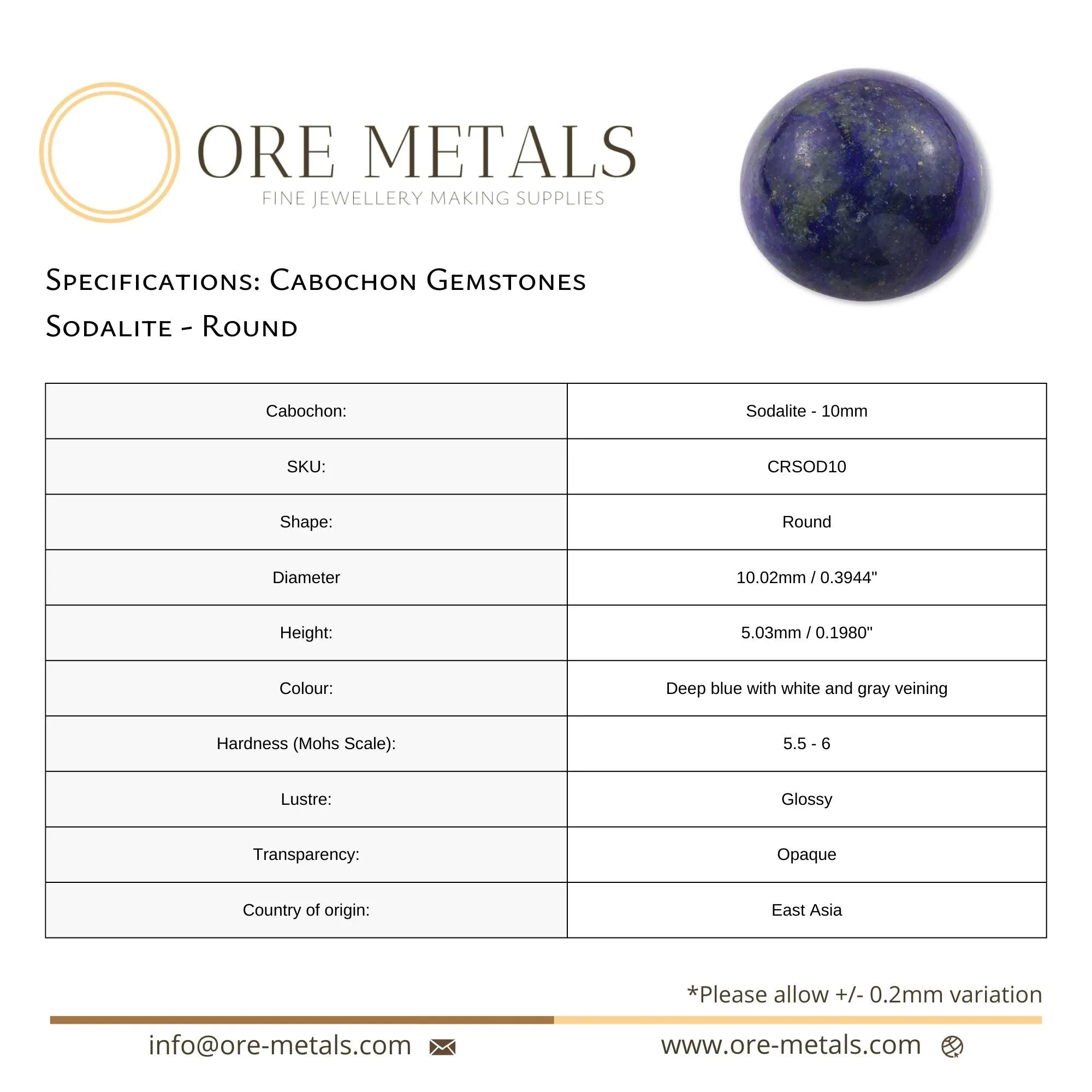 Sodalite - Round Cabochon