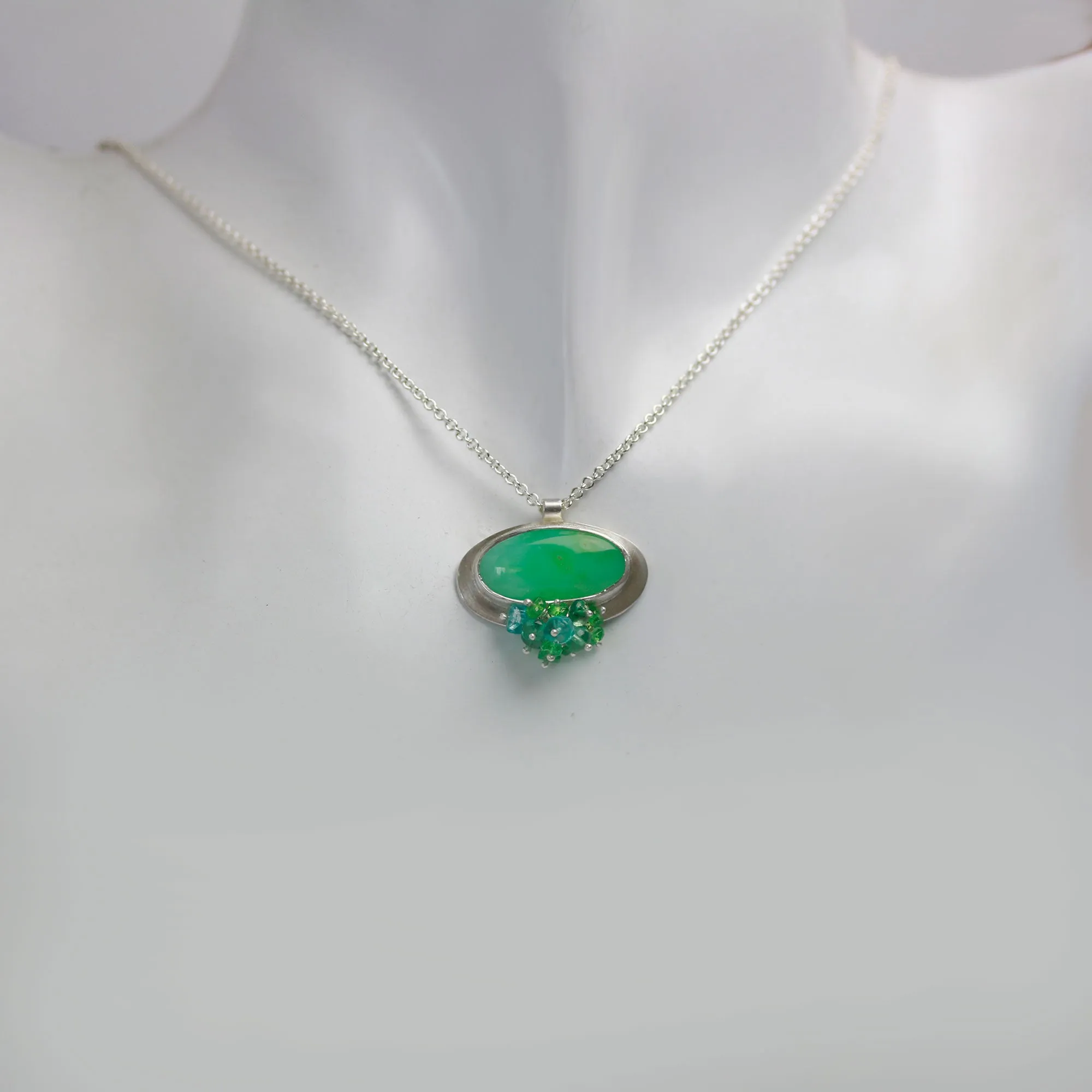 Sold! Chrysoprase Pendant with Fringe