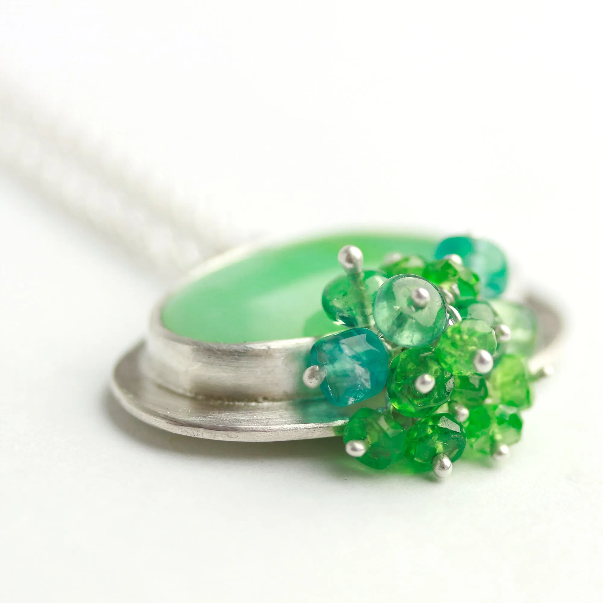 Sold! Chrysoprase Pendant with Fringe