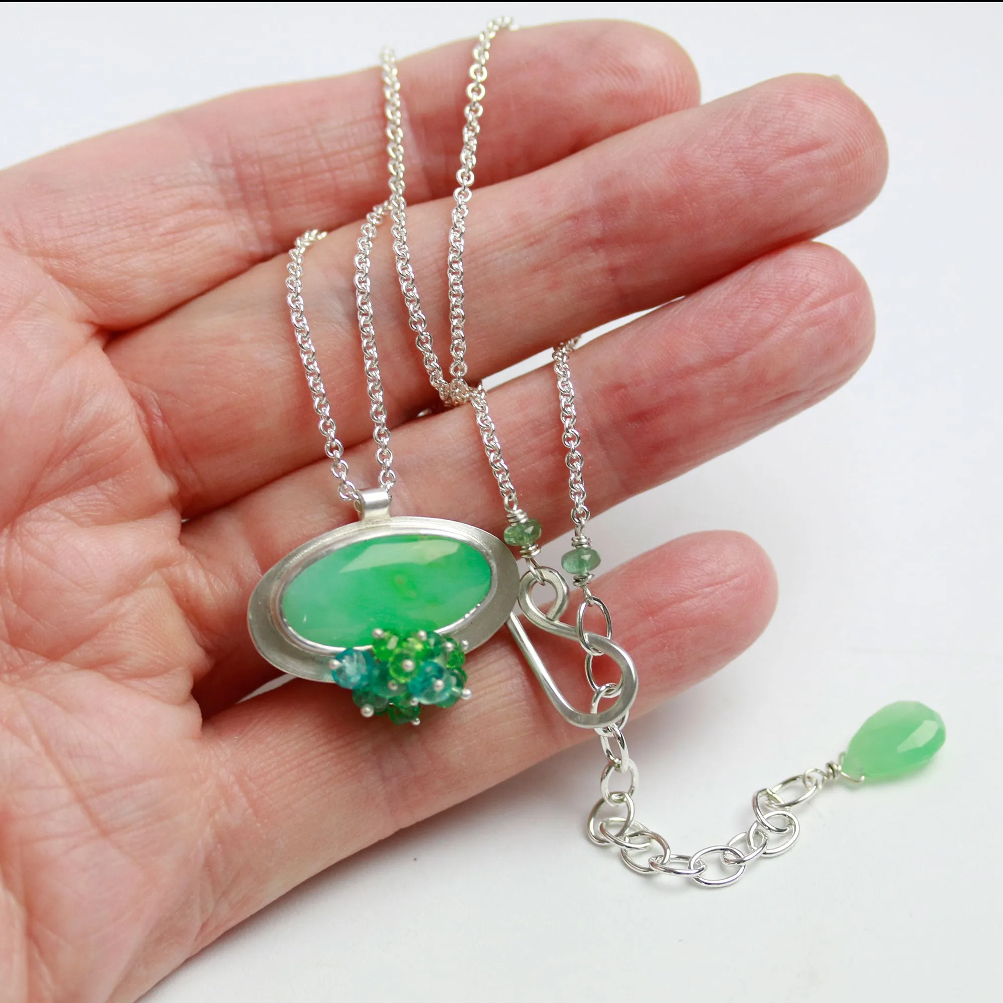 Sold! Chrysoprase Pendant with Fringe