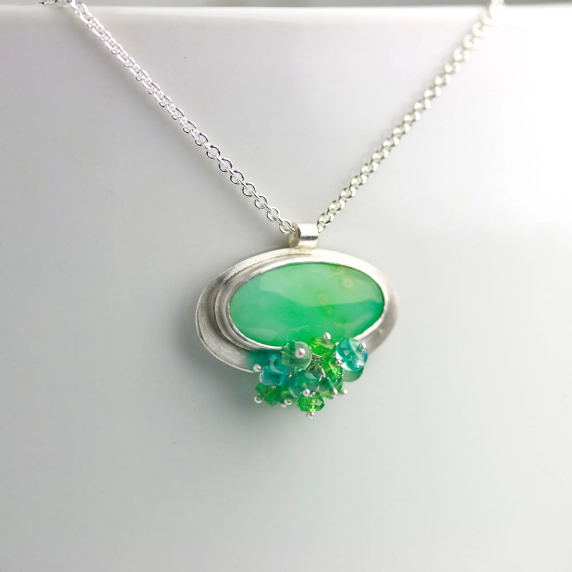 Sold! Chrysoprase Pendant with Fringe