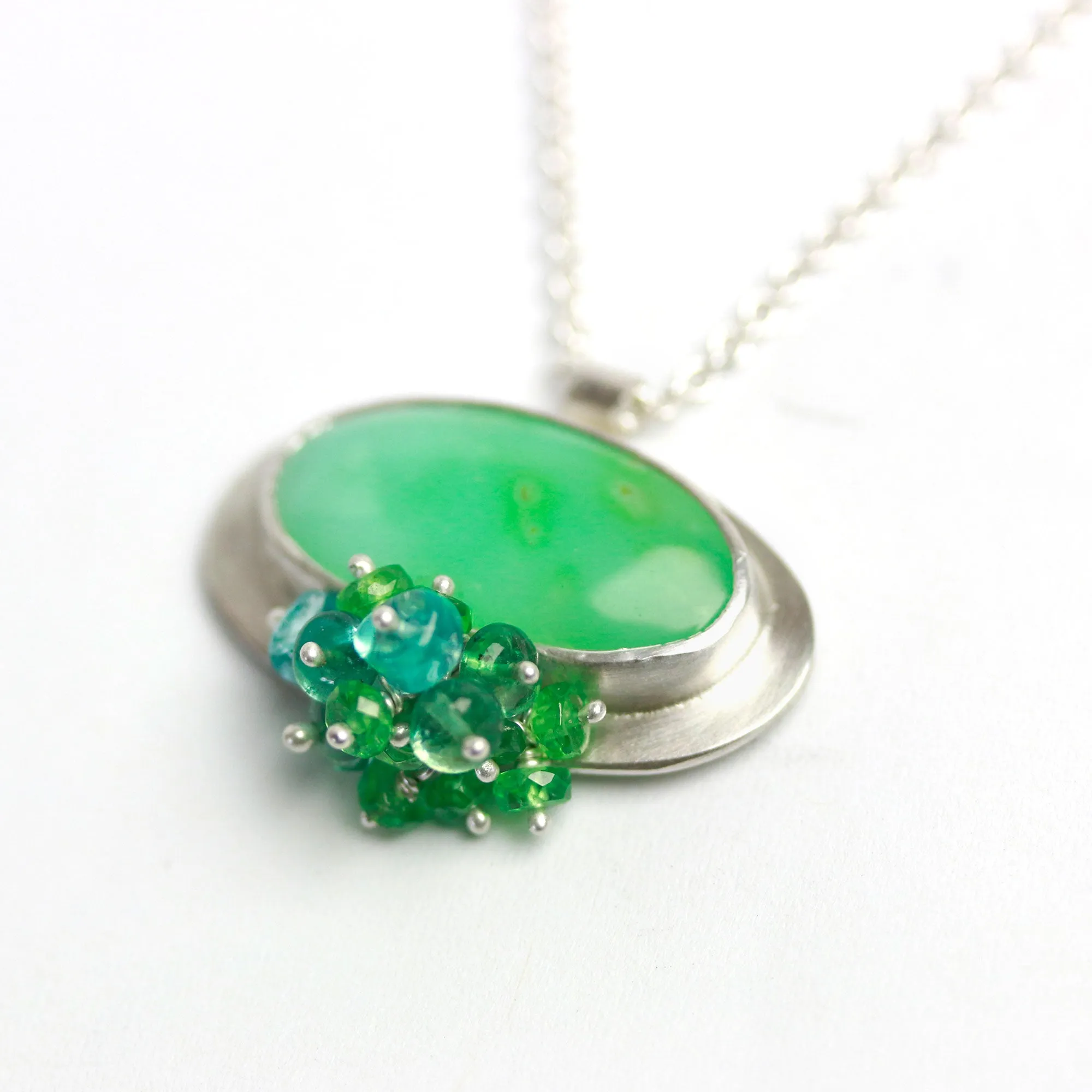 Sold! Chrysoprase Pendant with Fringe