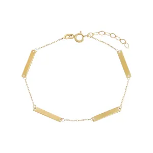 Solid Bar Chain Bracelet 14K