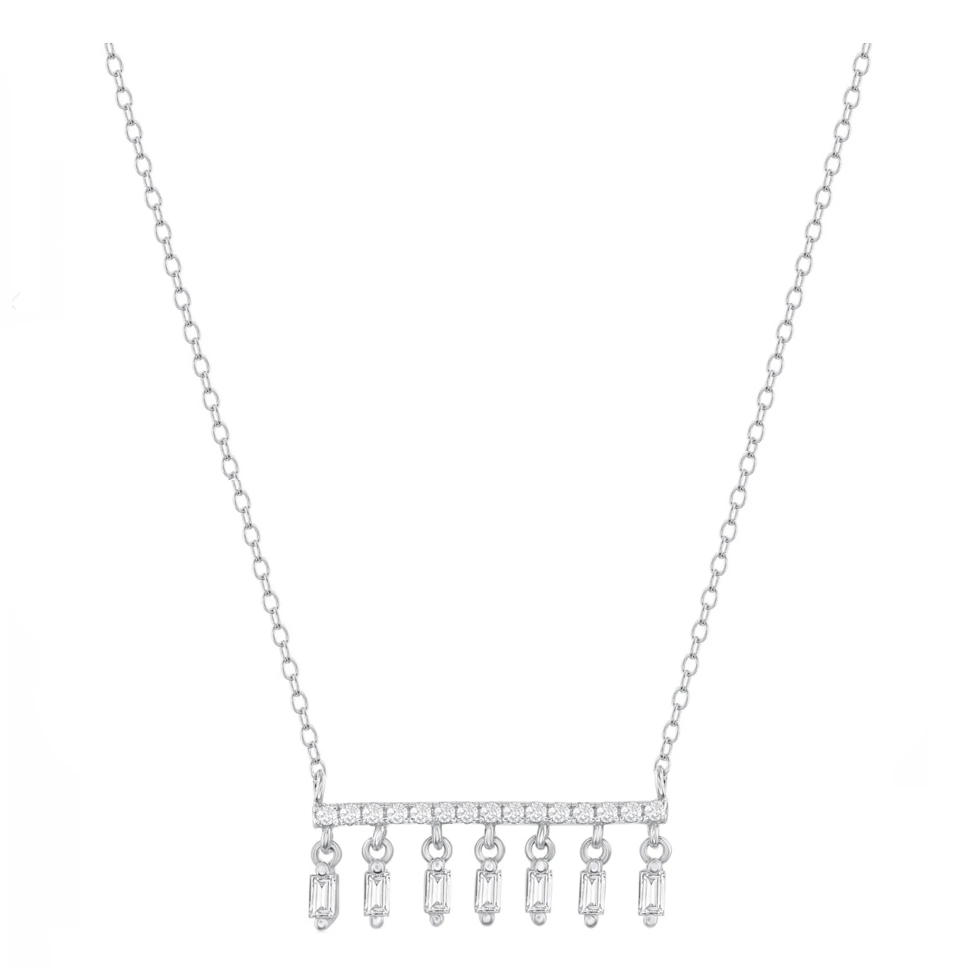 Sparkle Bar Baguette Shaker Necklace