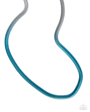 Spray Paint Sass - Blue - Ombre Painted Snake Chain Paparazzi Short Necklace