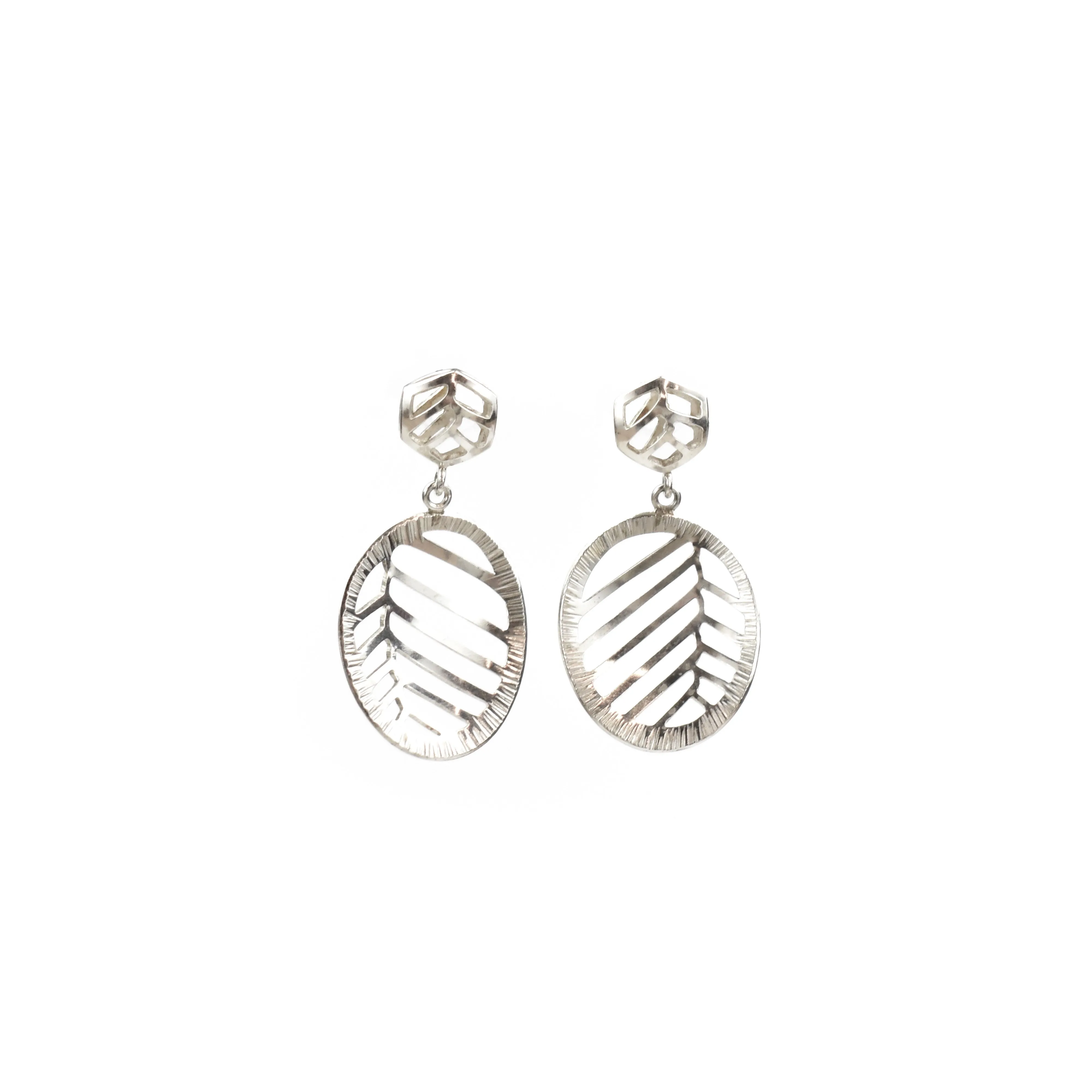 Stacy Rodgers Mea Bright Hex & Oval Dangle Earrings