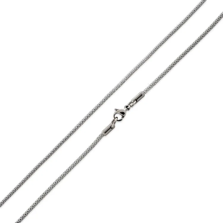 Stainless Steel 18" Snake Skin Mesh Chain Necklace 1.9 MM