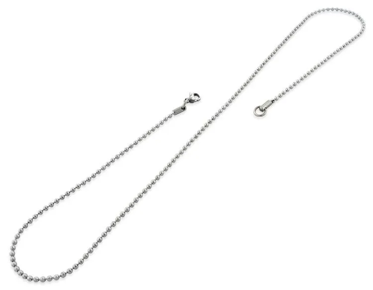 Stainless Steel 20" Bead Chain Necklace 2.0 MM