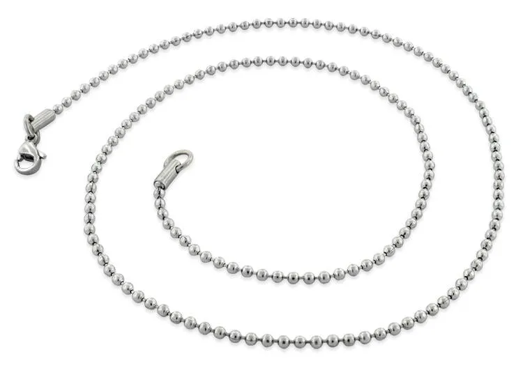 Stainless Steel 20" Bead Chain Necklace 2.0 MM
