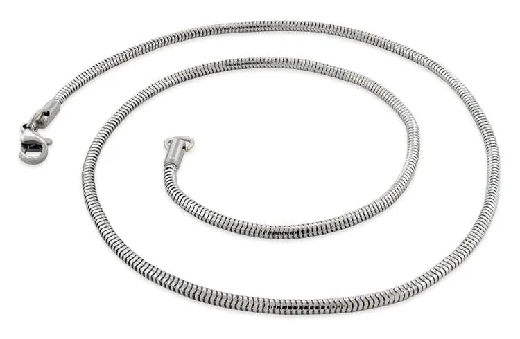 Stainless Steel 22" Snake Chain Necklace 2.4 MM