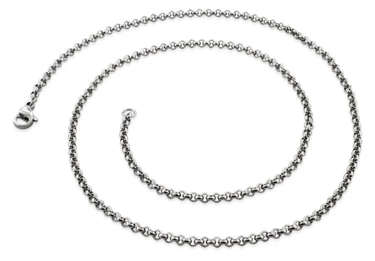 Stainless Steel 30" Round Rollo Chain Necklace 2.5 MM