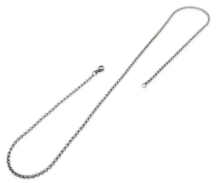 Stainless Steel 30" Round Rollo Chain Necklace 2.5 MM