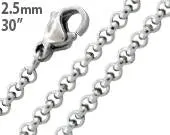 Stainless Steel 30" Round Rollo Chain Necklace 2.5 MM