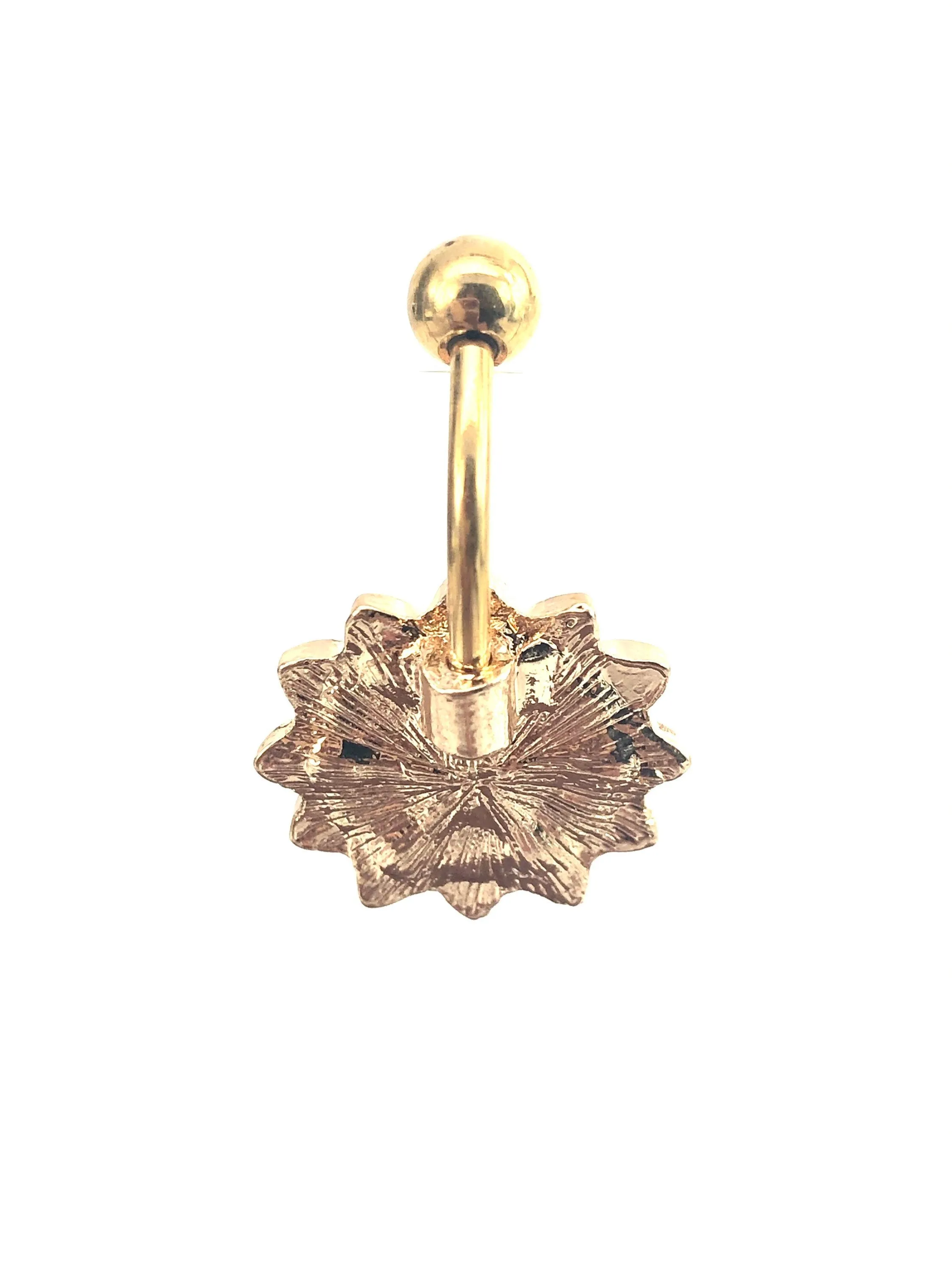 Stainless steel curve bar , w/ gem belly ring, SKU# NBR074